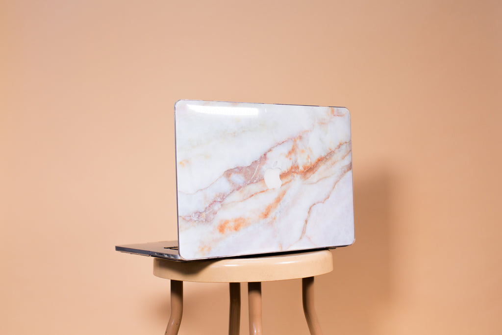 Vanilla Marble MacBook Skin + Case