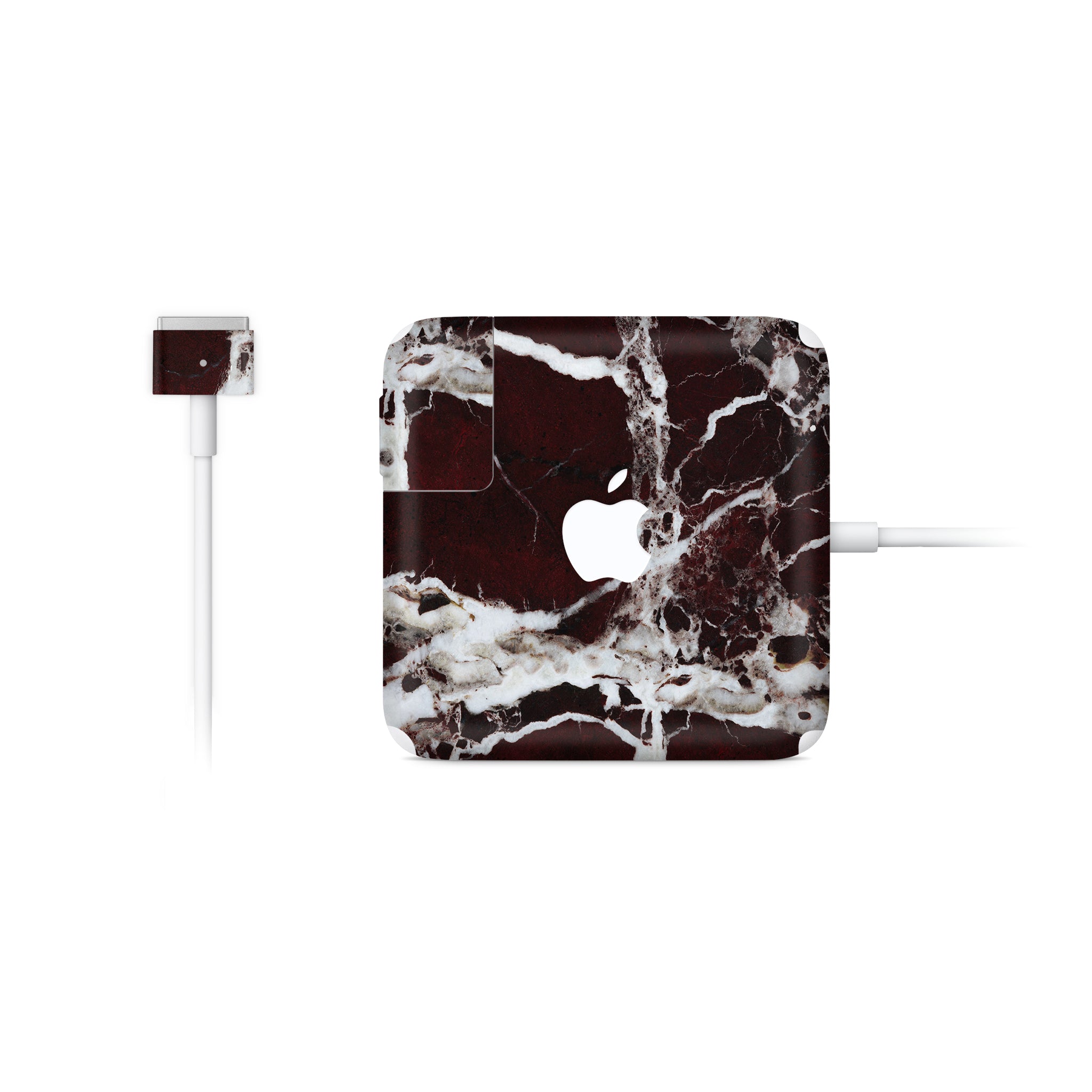 Burgundy Marble MacBook Charger Skin