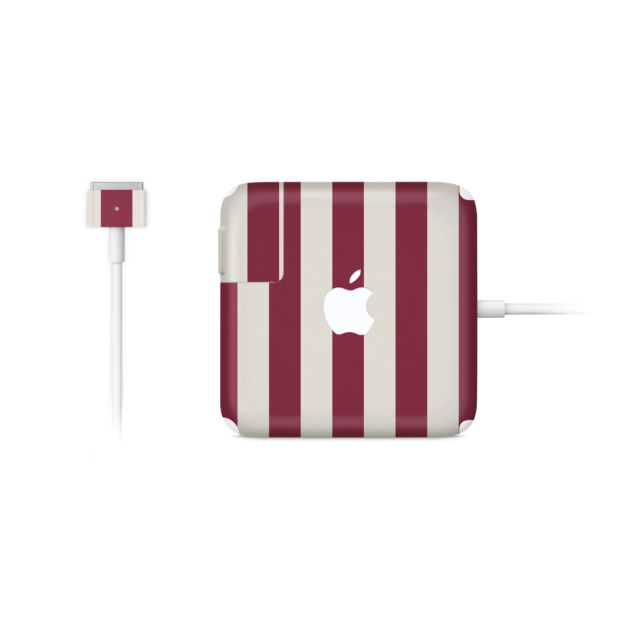 Cranberry Stripe MacBook Charger Skin