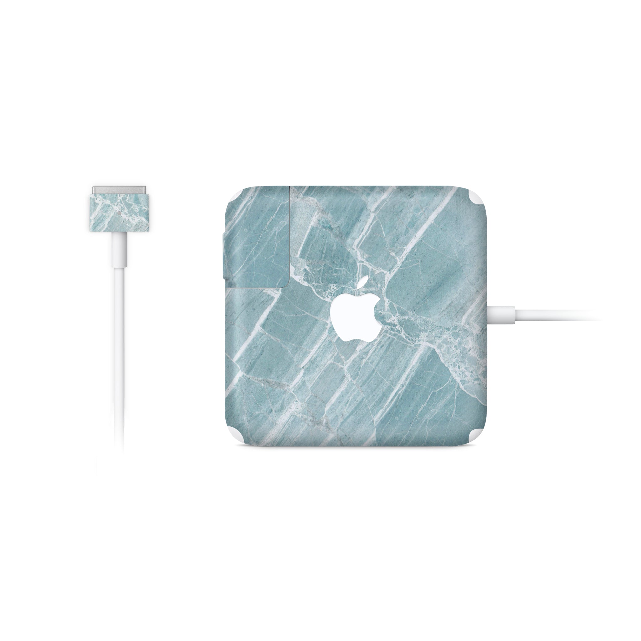 Mint Marble MacBook Charger Skin