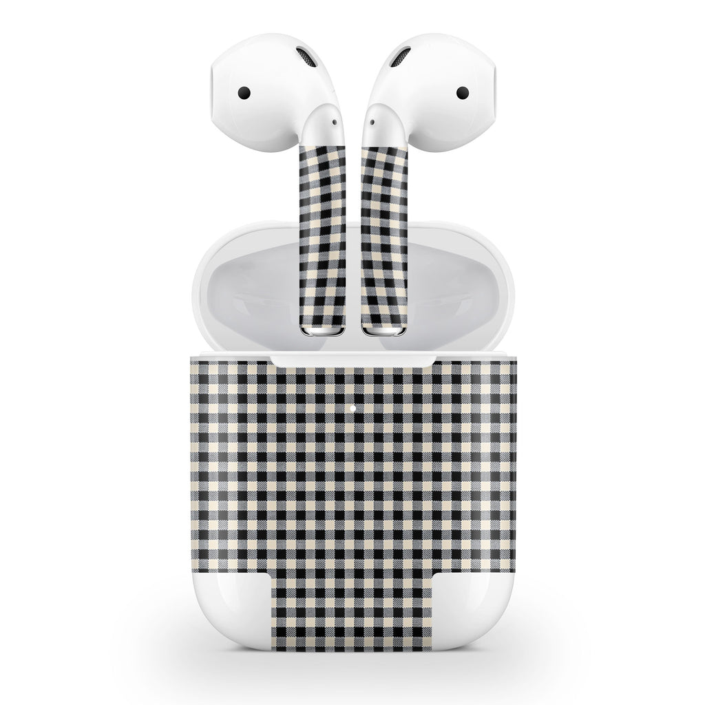 Black Gingham AirPods Skin