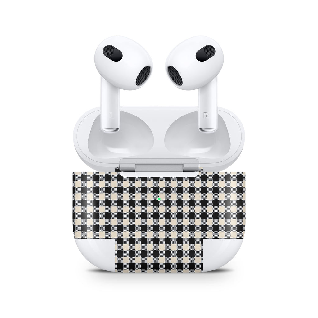 Black Gingham AirPods Skin