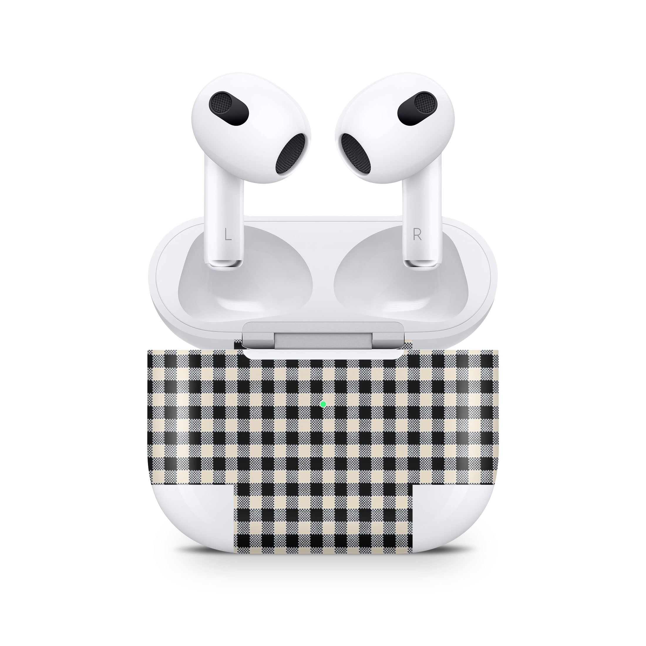 Black Gingham AirPods Skin