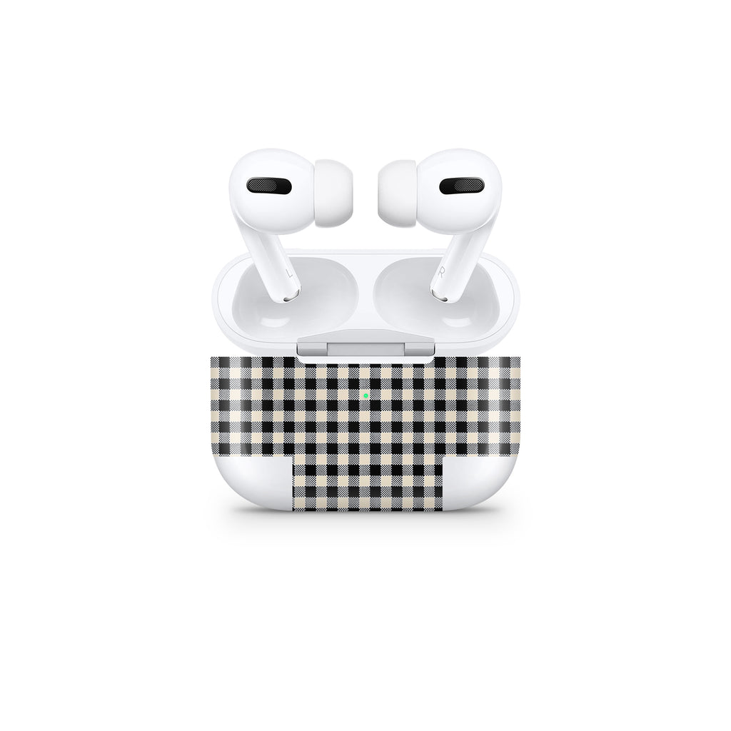 Black Gingham AirPods Skin