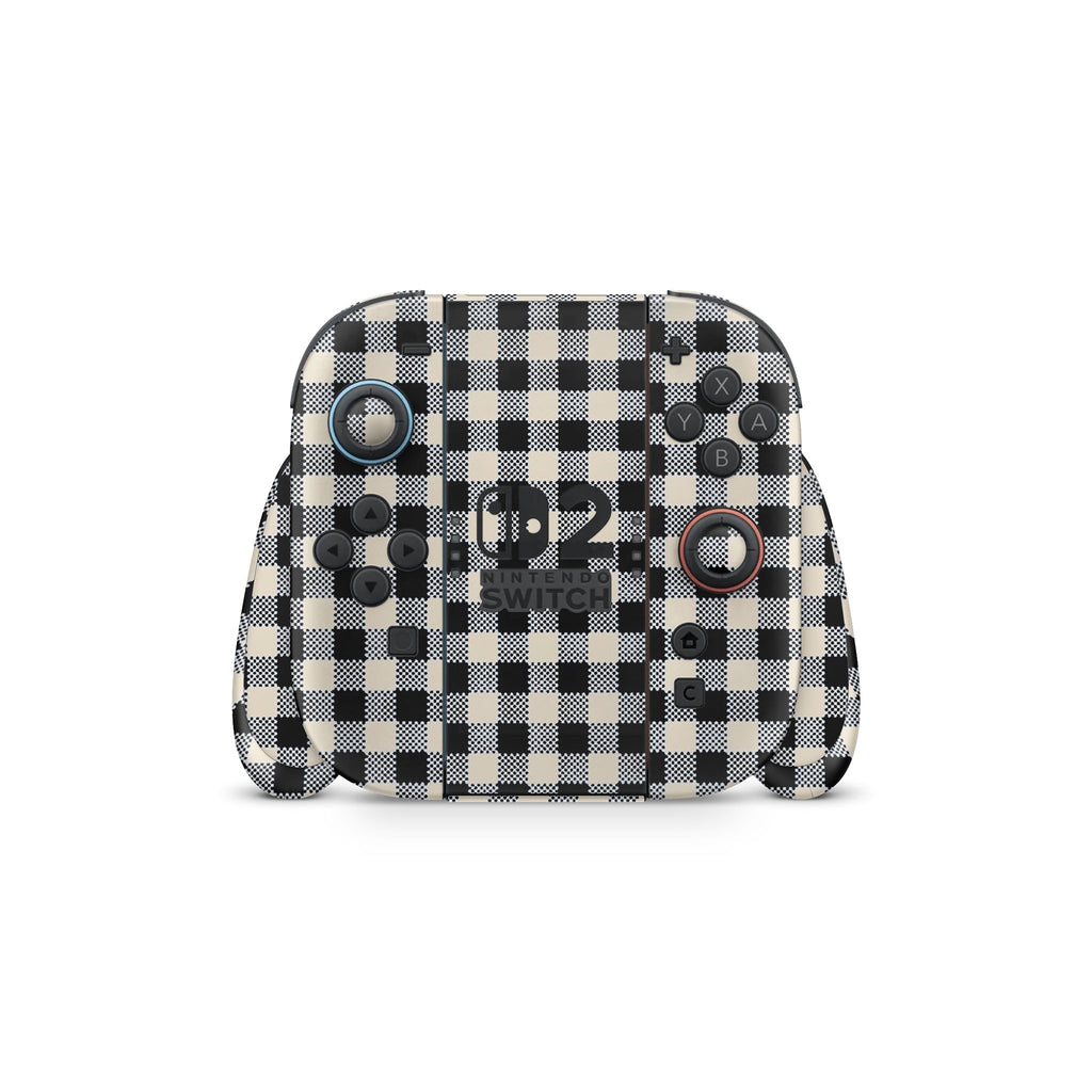 Black Gingham Nintendo Switch 2 Skin