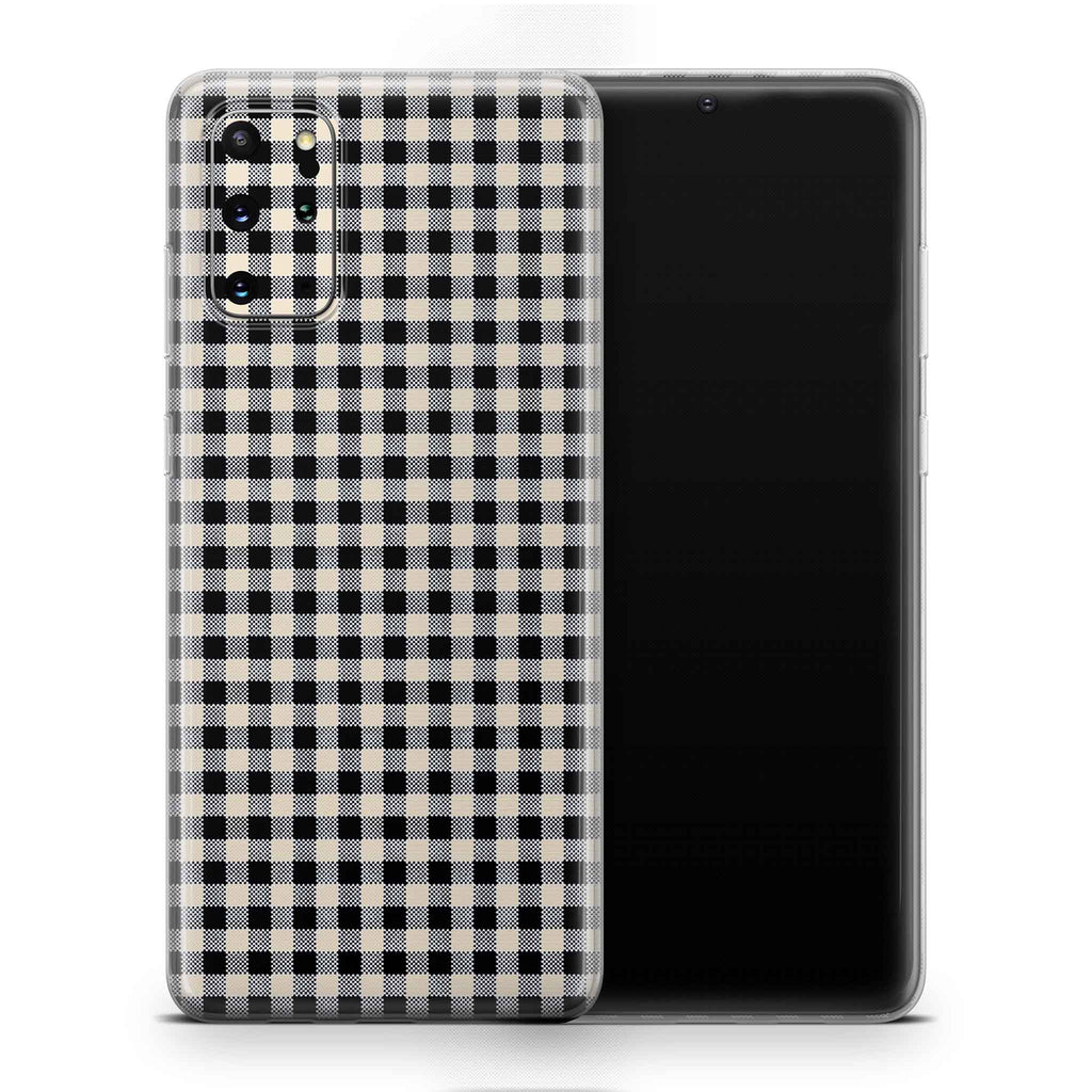 Black Gingham Samsung Galaxy Skin + Case