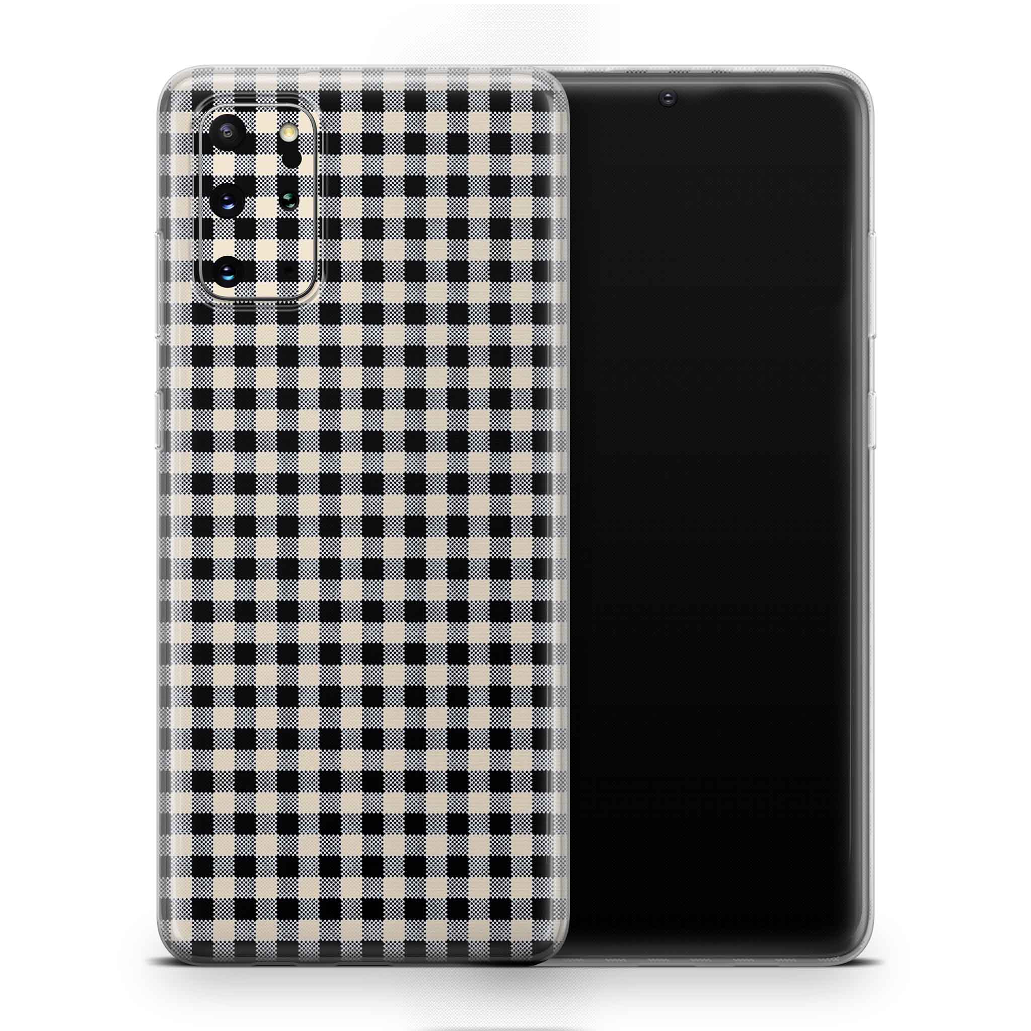 Black Gingham Samsung Galaxy Skin + Case