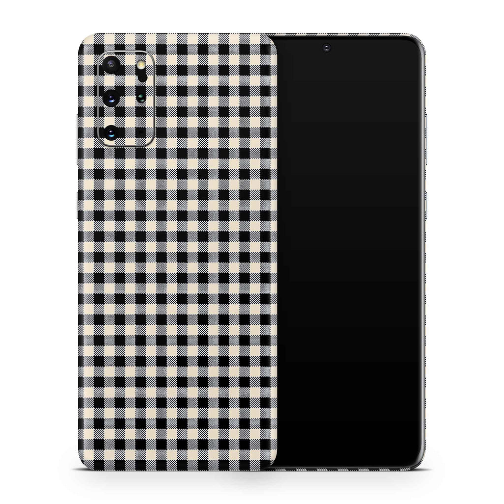 Black Gingham Samsung Galaxy Skin + Case