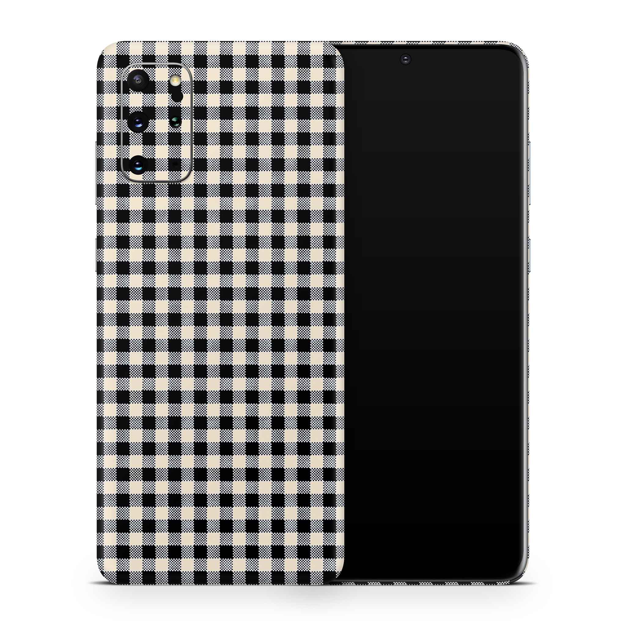 Black Gingham Samsung Galaxy Skin + Case