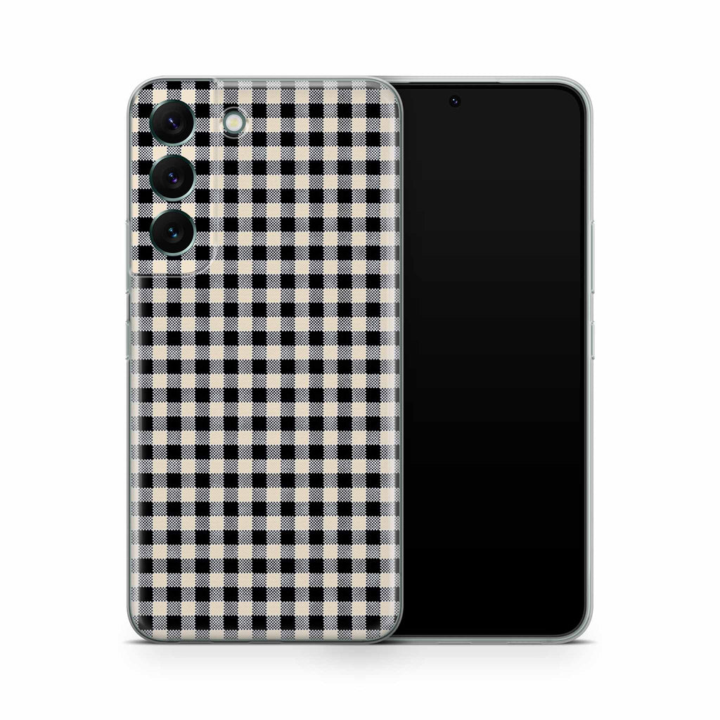 Black Gingham Samsung Galaxy Skin + Case