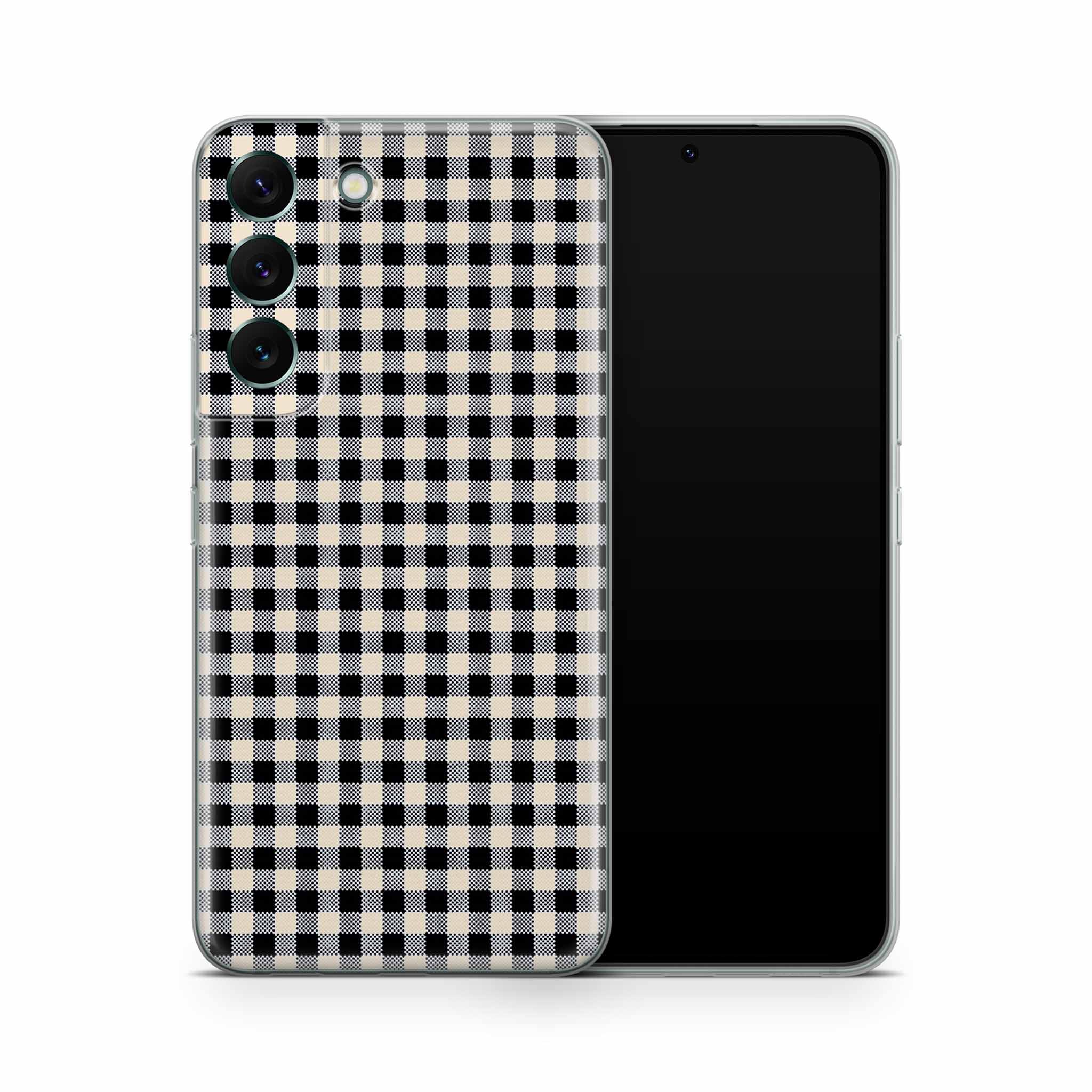 Black Gingham Samsung Galaxy Skin + Case