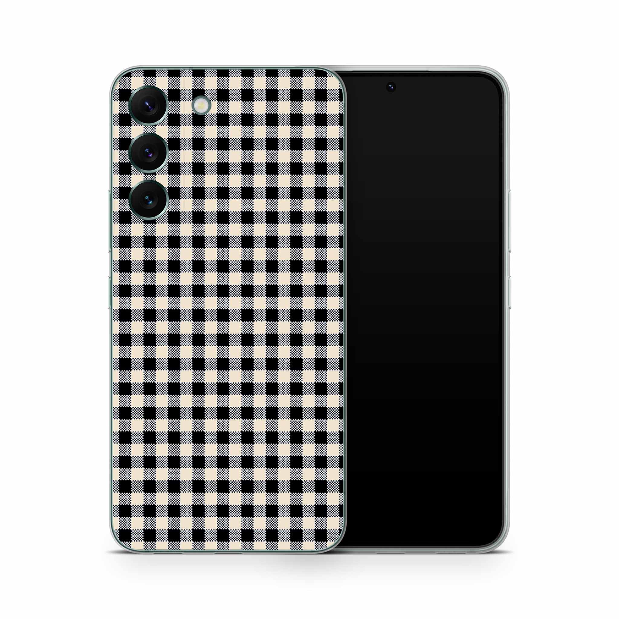 Black Gingham Samsung Galaxy Skin + Case