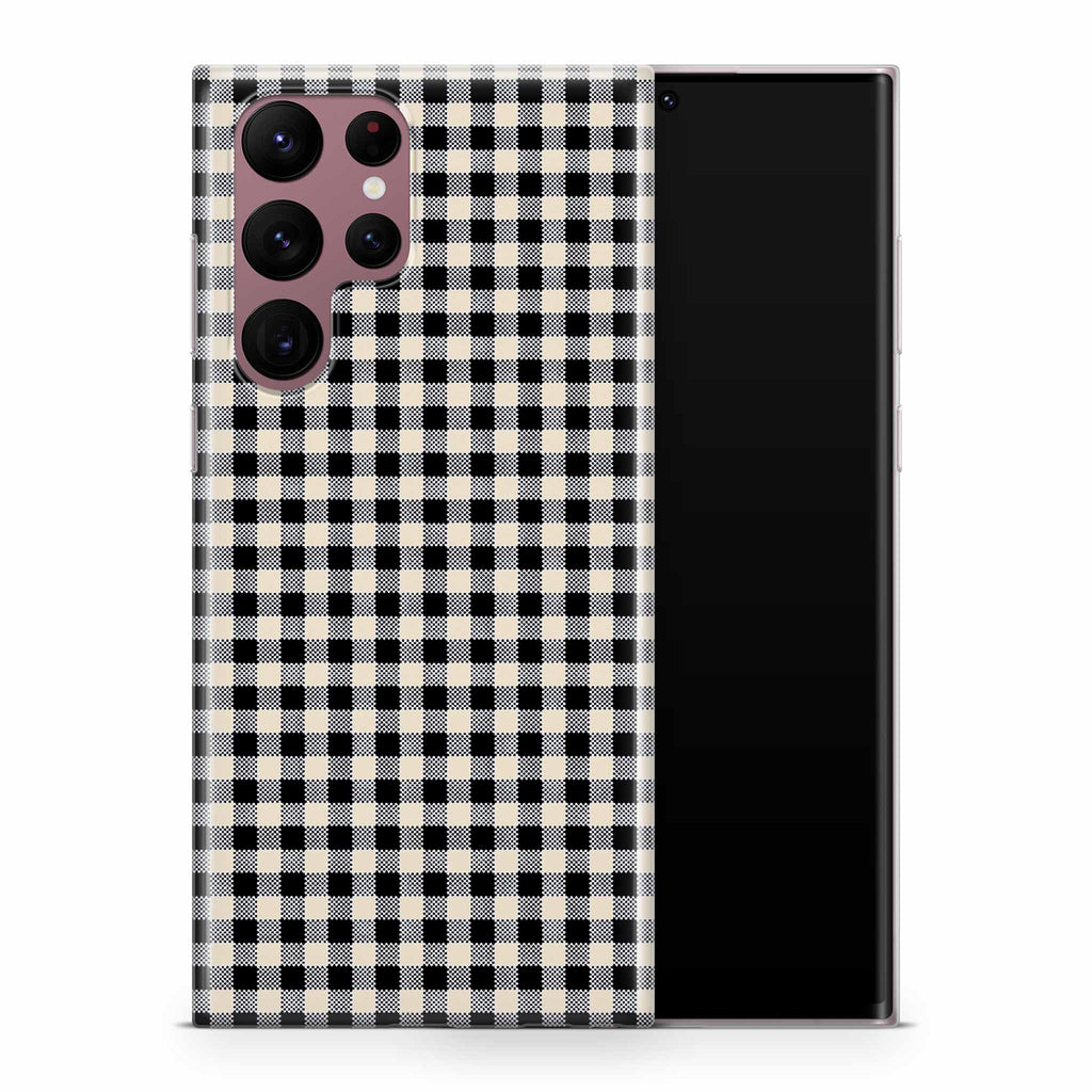 Black Gingham Samsung Galaxy Skin + Case