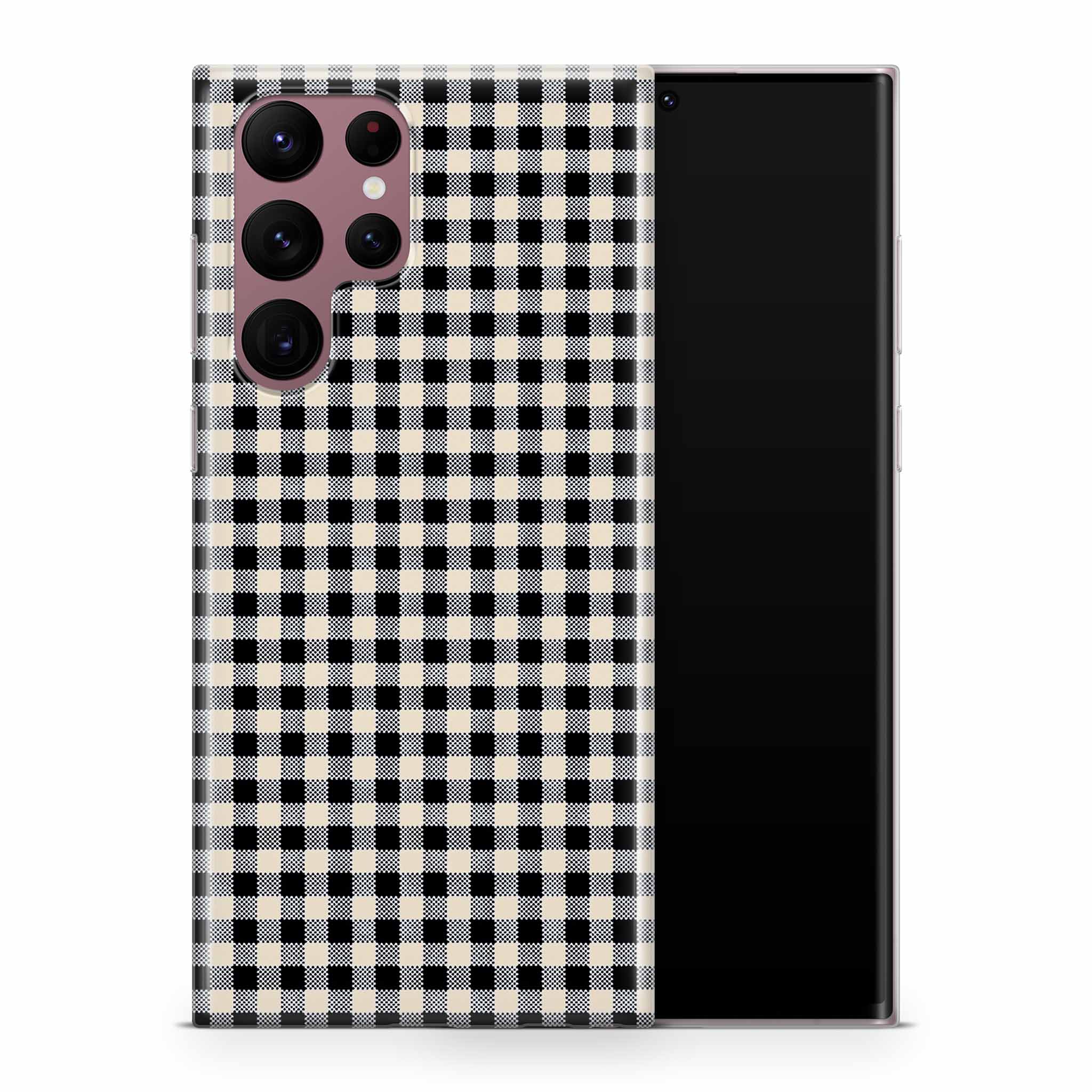 Black Gingham Samsung Galaxy Skin + Case
