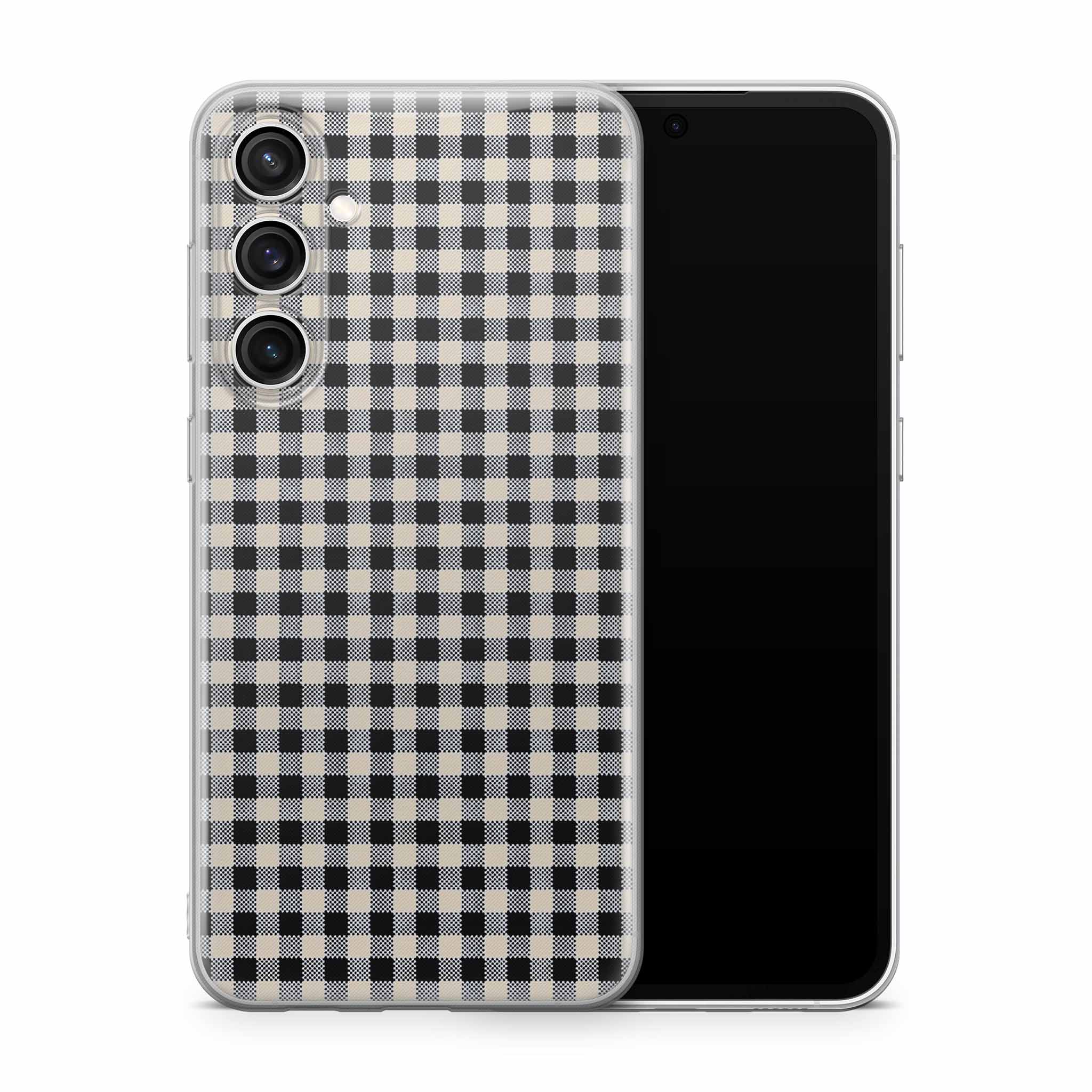 Black Gingham Samsung Galaxy Skin + Case