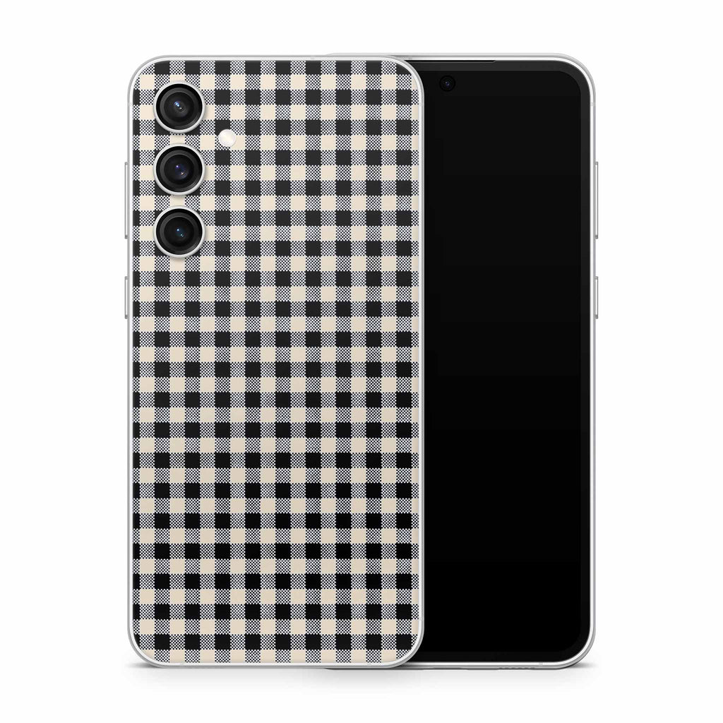 Black Gingham Samsung Galaxy Skin + Case