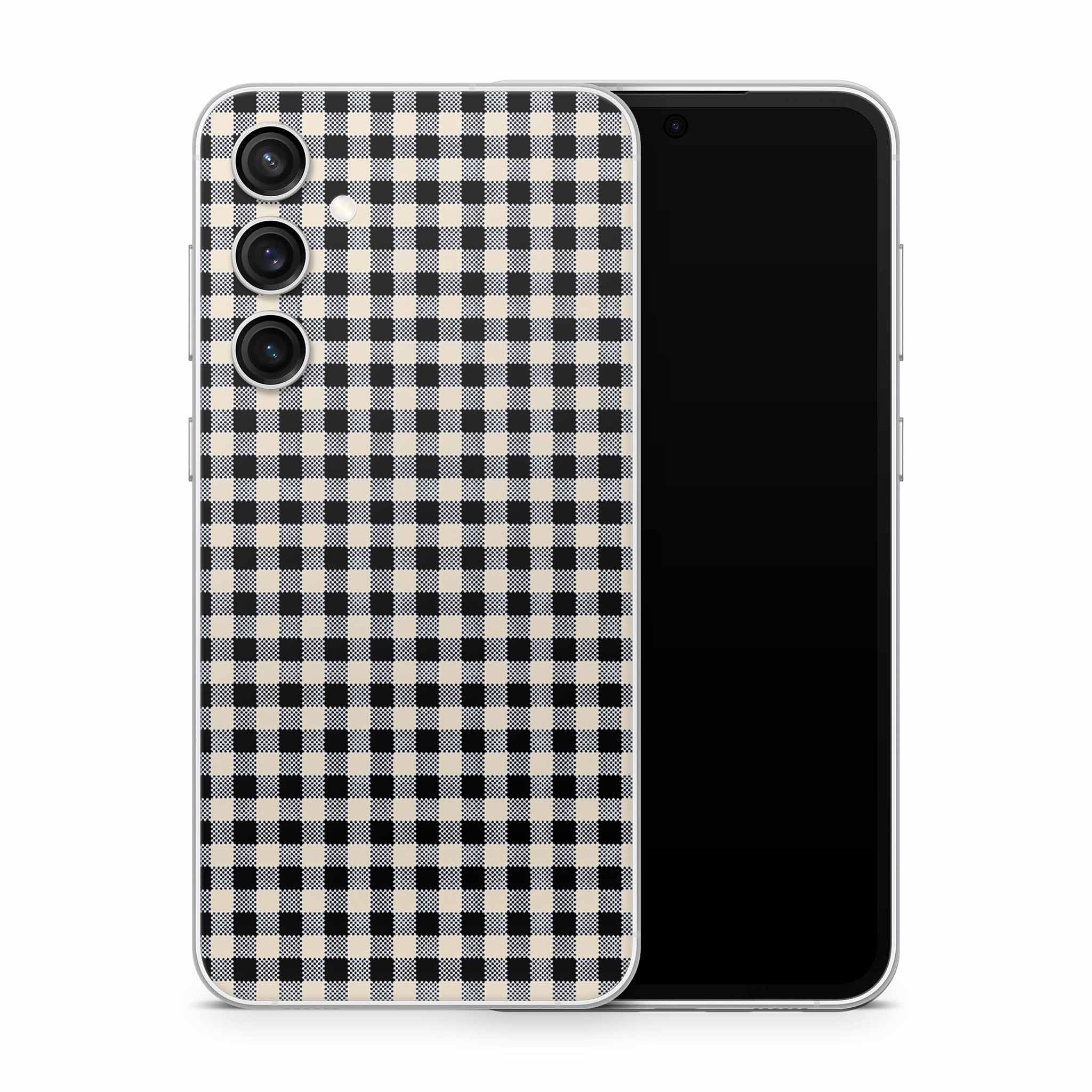 Black Gingham Samsung Galaxy Skin + Case