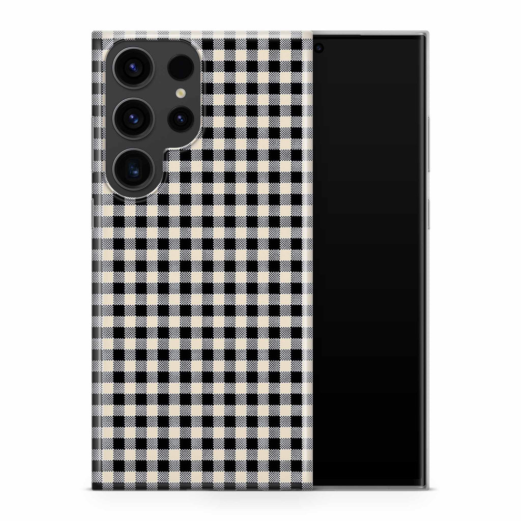 Black Gingham Samsung Galaxy Skin + Case