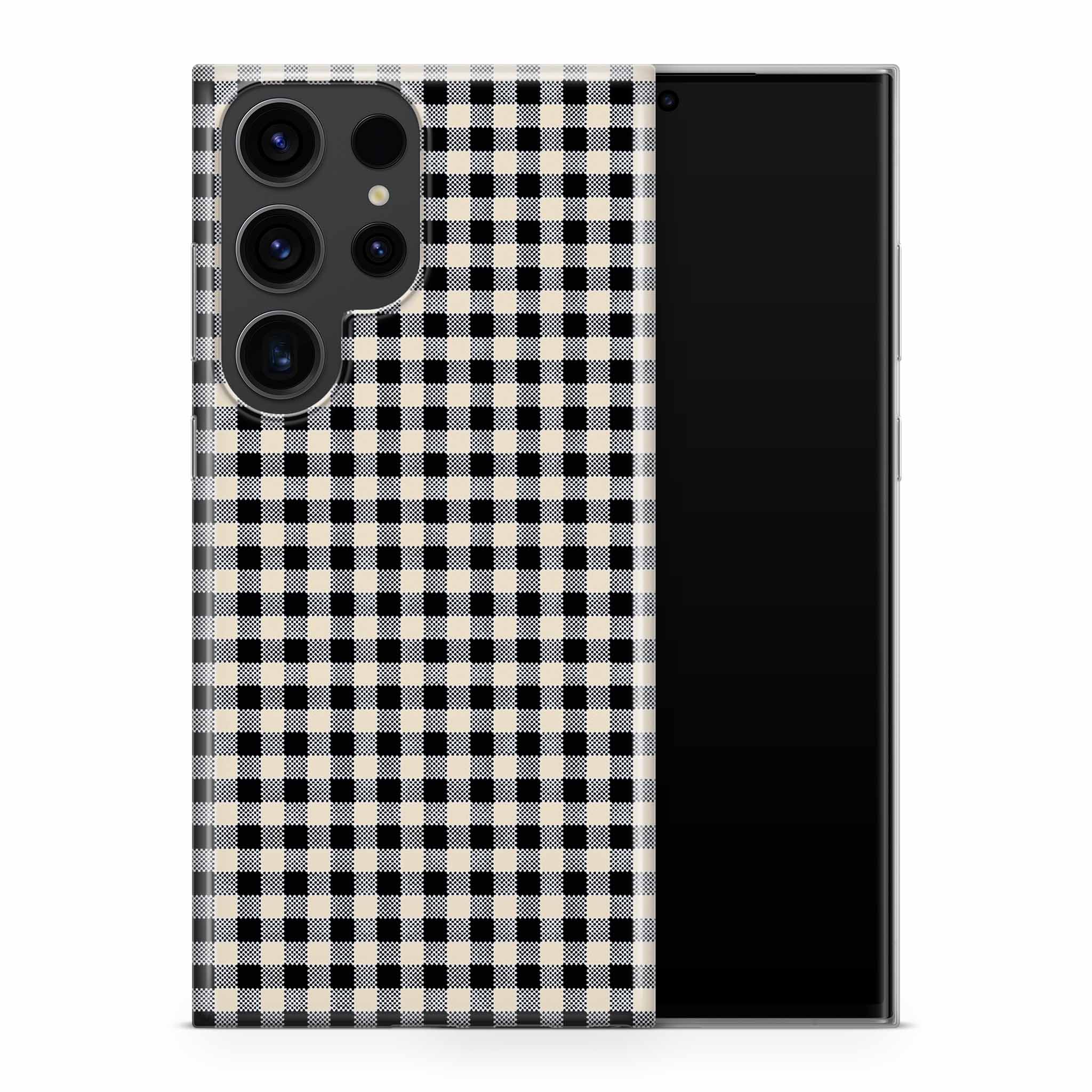 Black Gingham Samsung Galaxy Skin + Case