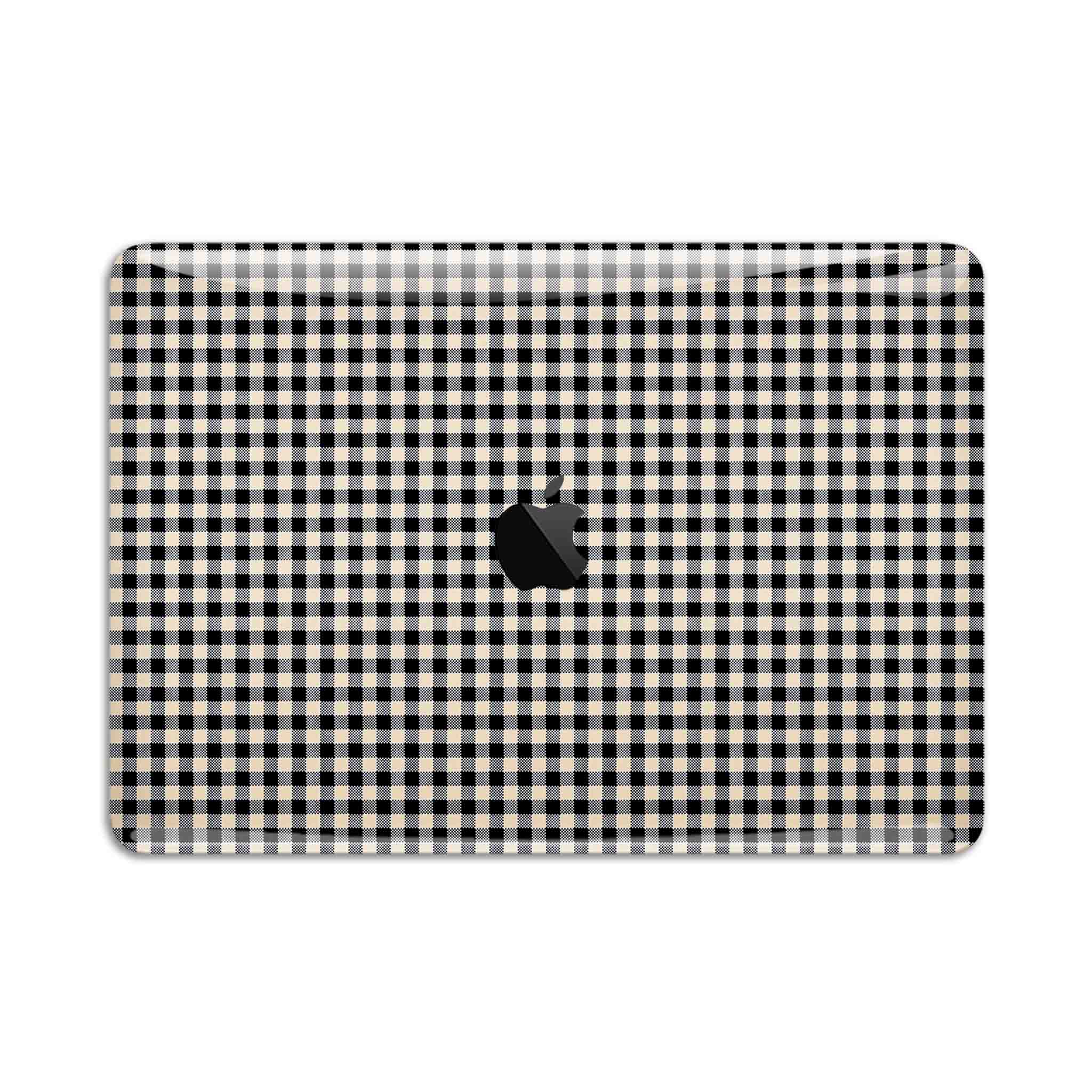 Black Gingham MacBook Skin + Case