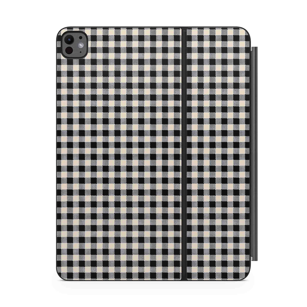 Black Gingham Magic Keyboard Skin for iPad