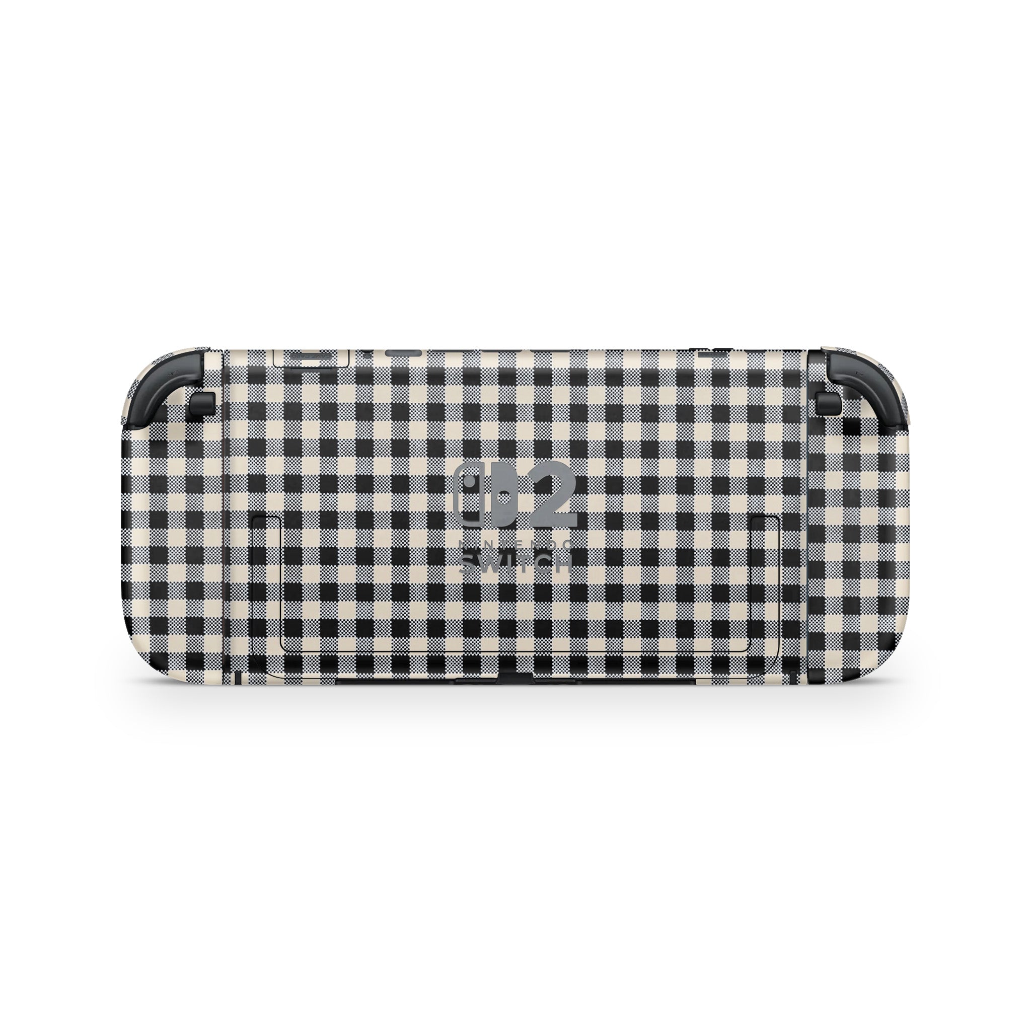 Black Gingham Nintendo Switch 2 Skin
