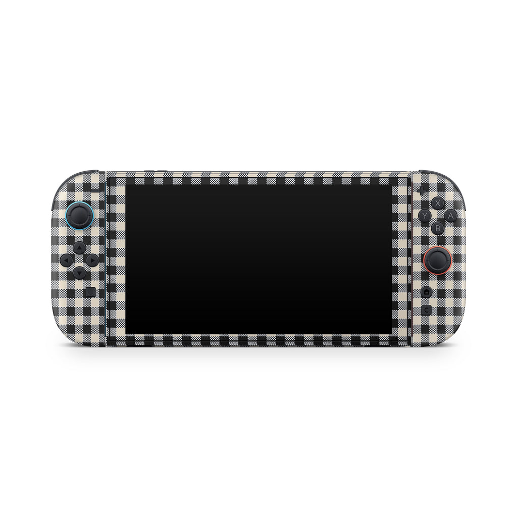Black Gingham Nintendo Switch 2 Skin