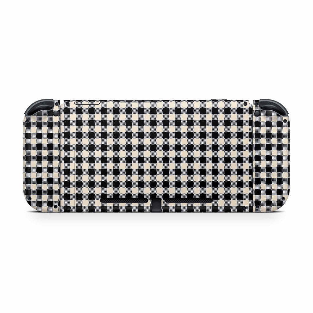 Black Gingham Nintendo Switch Skin