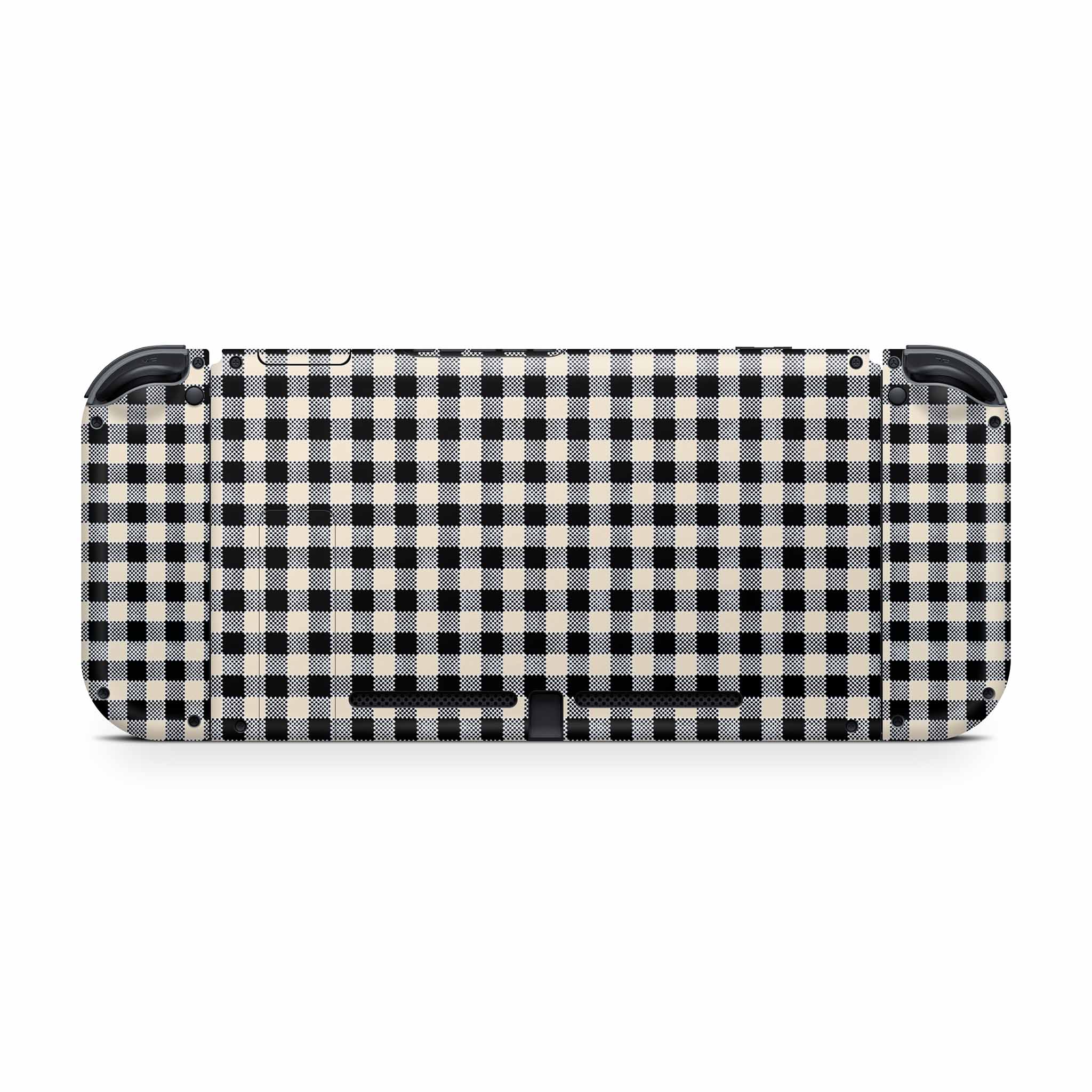 Black Gingham Nintendo Switch Skin