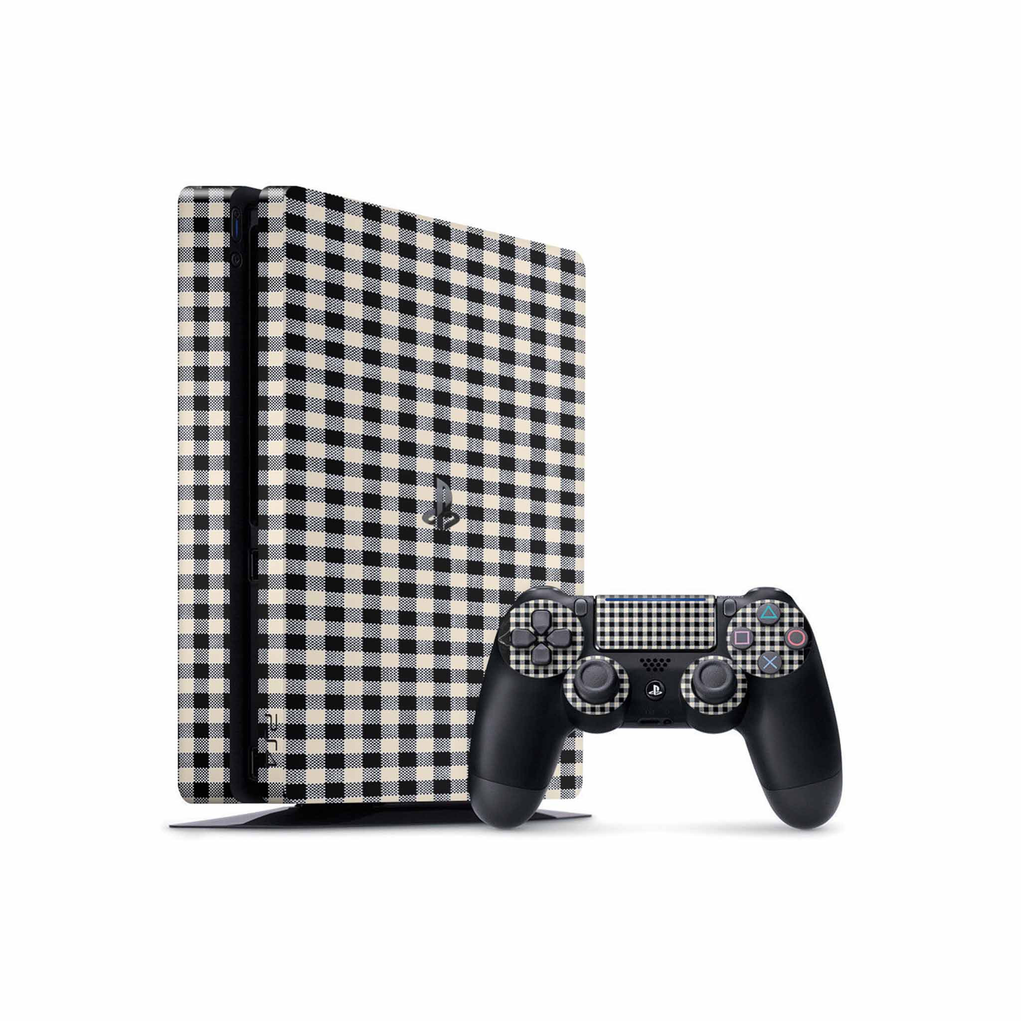 Black Gingham PS4 Slim Skin