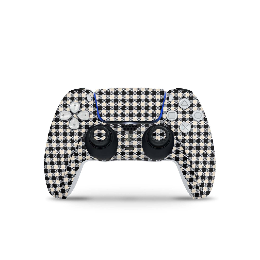 Black Gingham Playstation 5 Skin