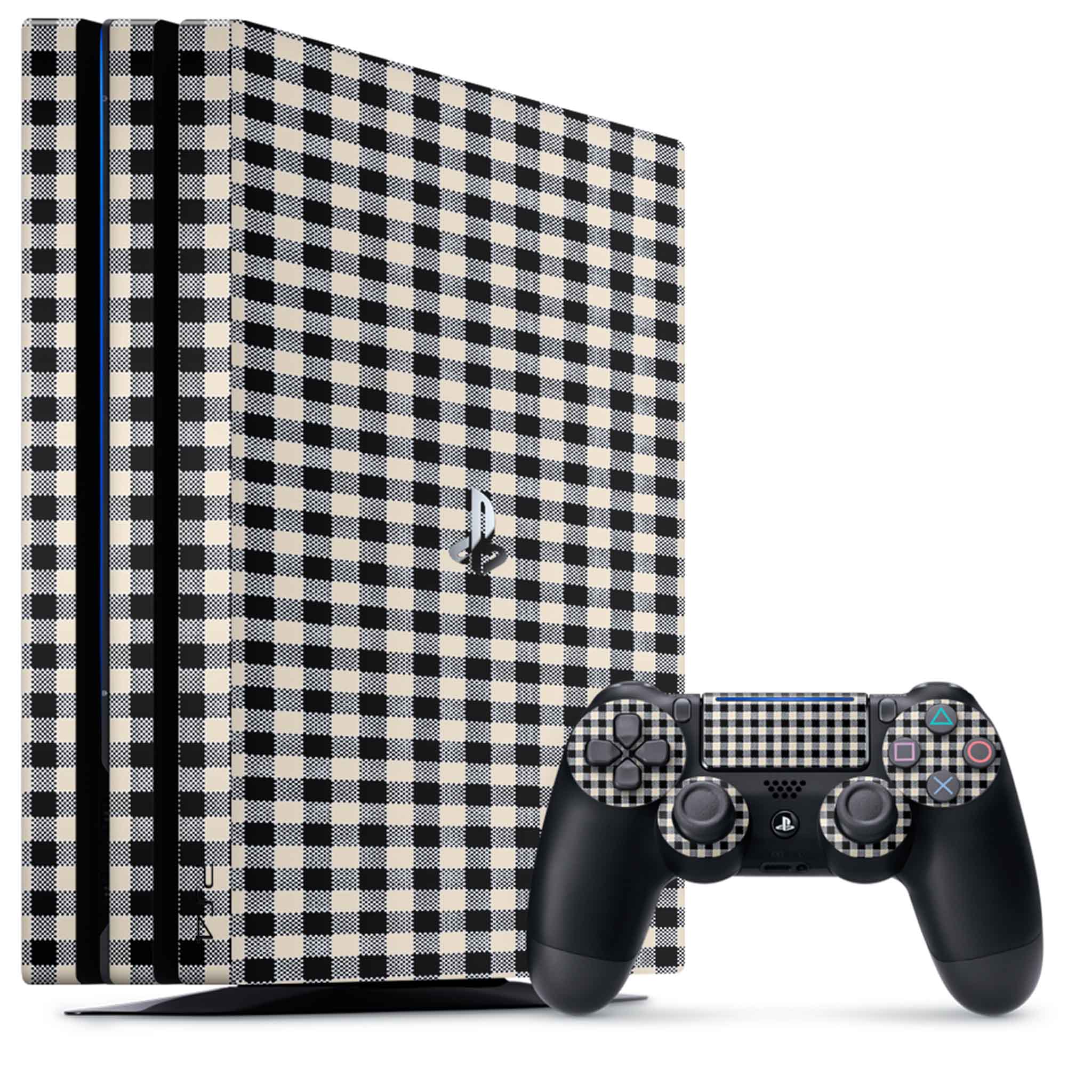 Black Gingham Playstation 4 Pro Skin
