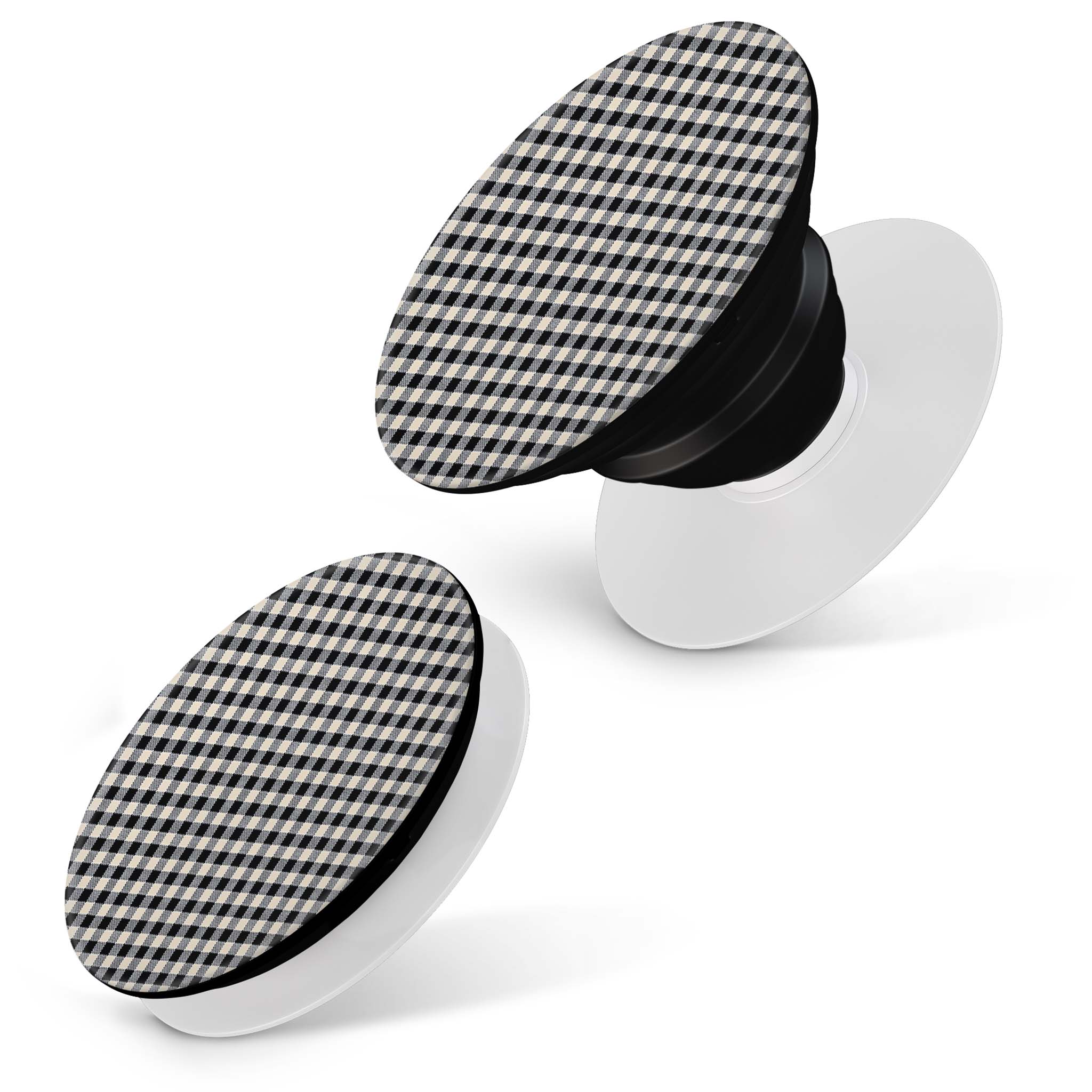 Black Gingham PopSockets Skin