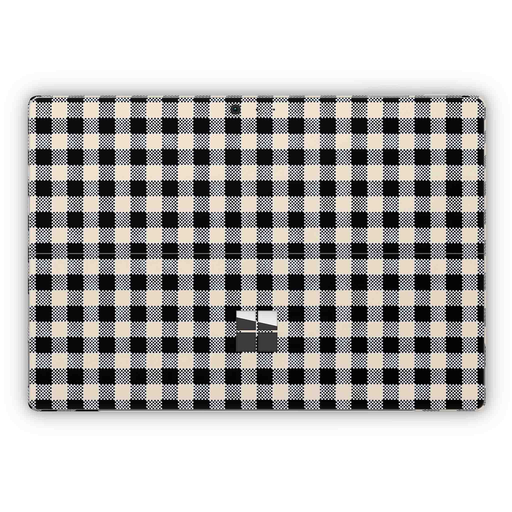 Black Gingham Microsoft Surface Skin