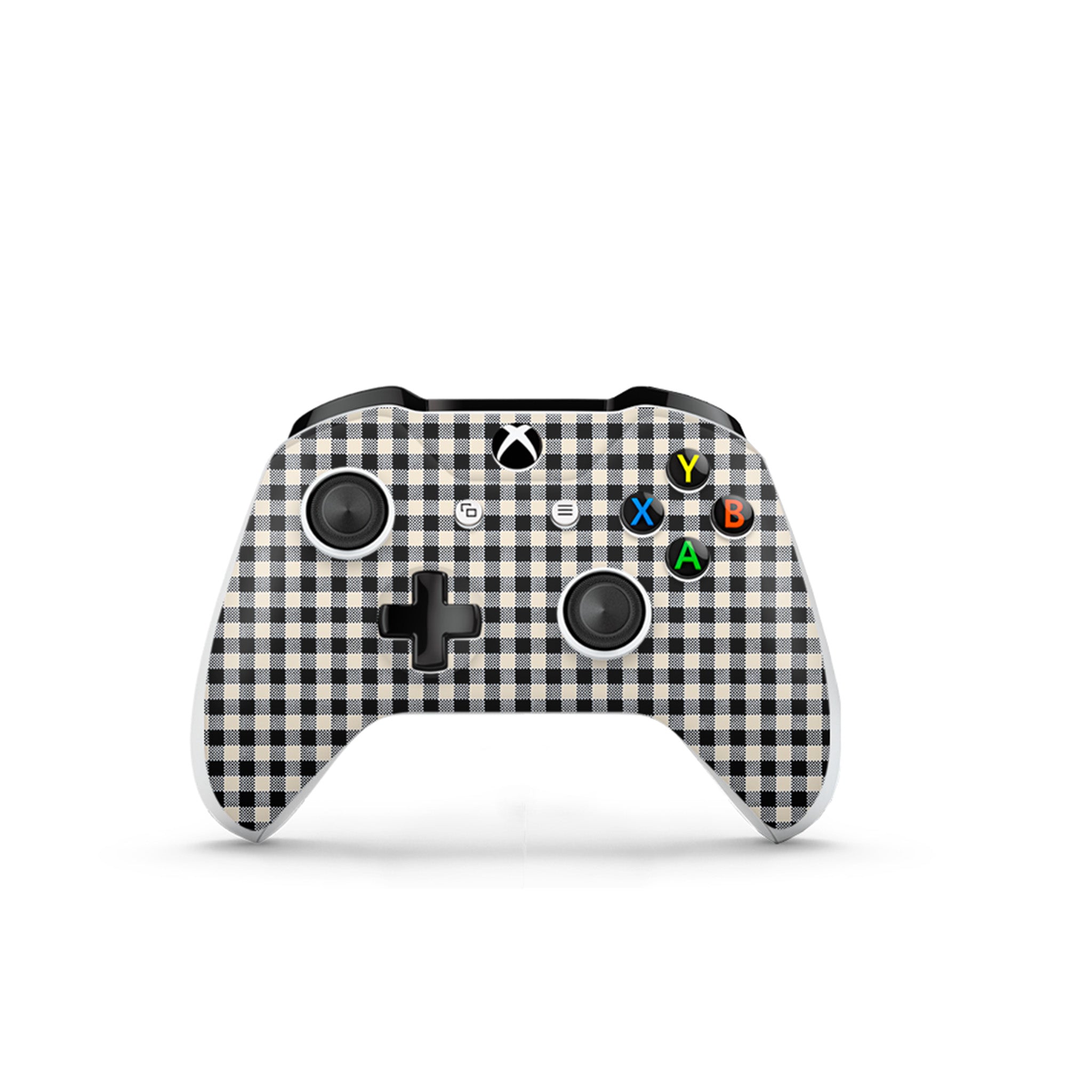 Black Gingham Xbox One S Controller Skin