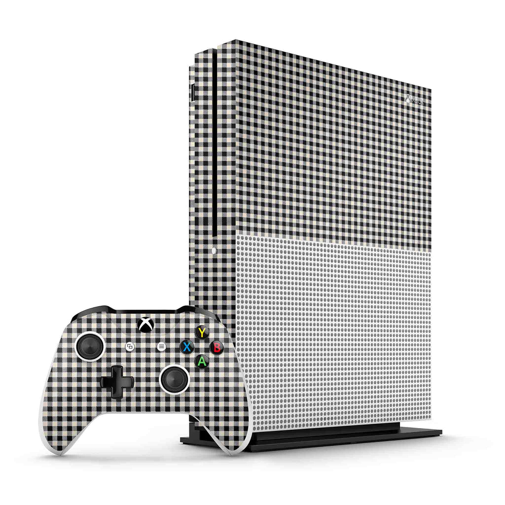 Black Gingham Xbox One S Skin