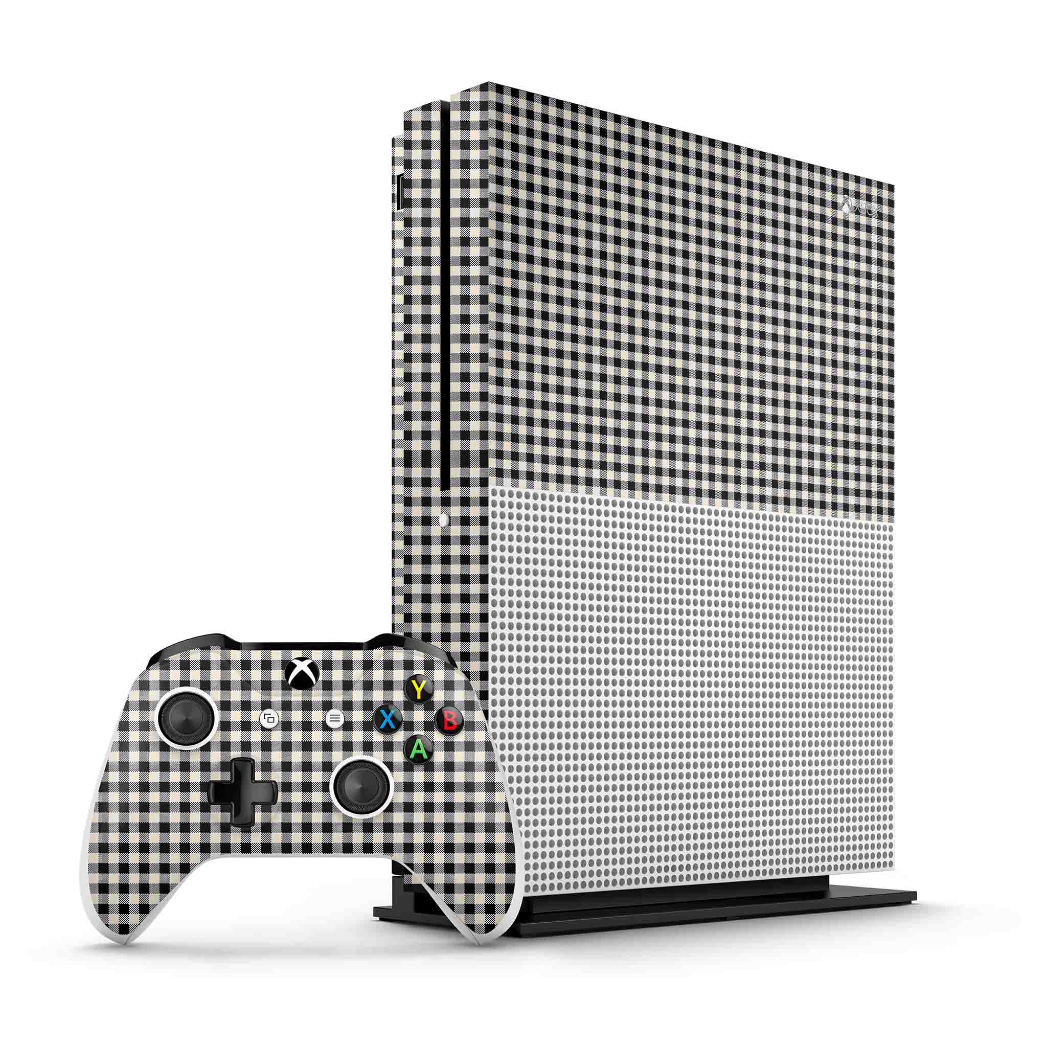 Black Gingham Xbox One S Skin