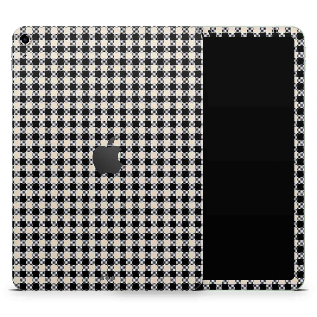 Black Gingham iPad Skin + Case