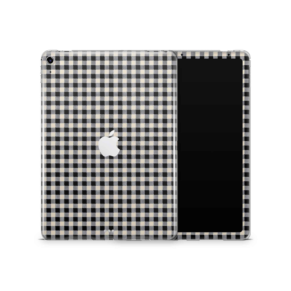 Black Gingham iPad Skin + Case