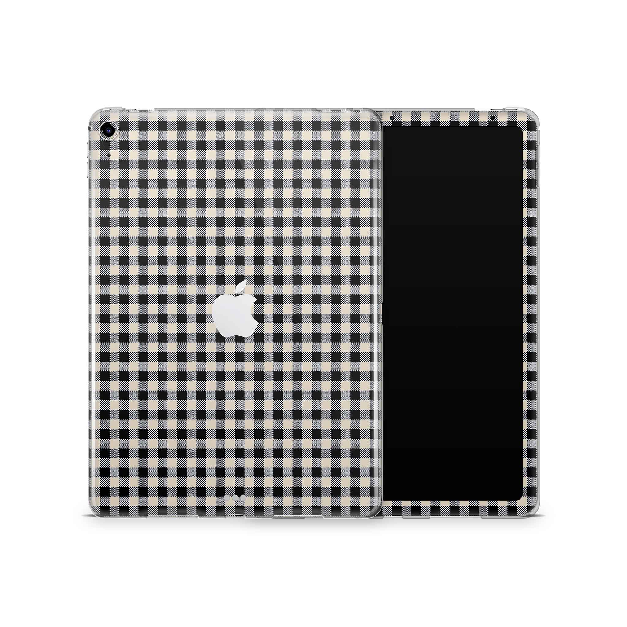 Black Gingham iPad Skin + Case