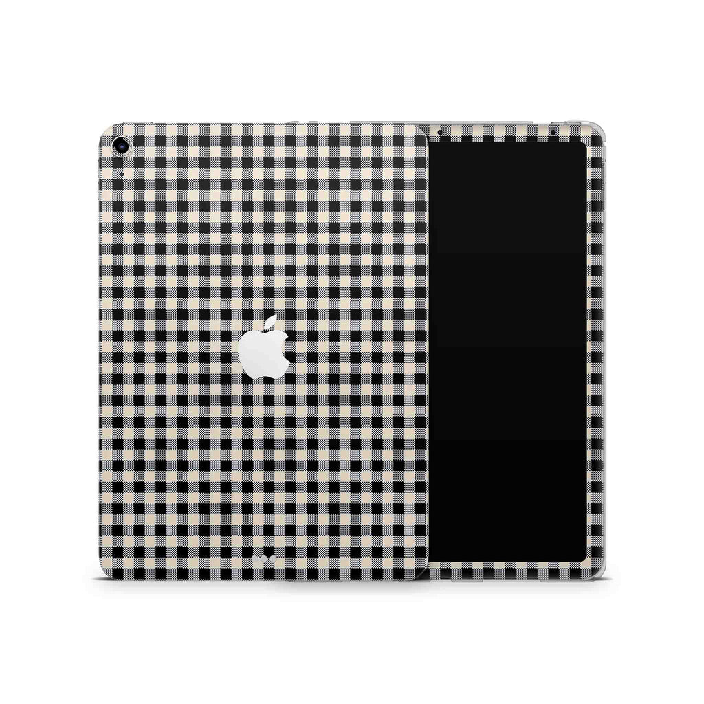 Black Gingham iPad Skin + Case