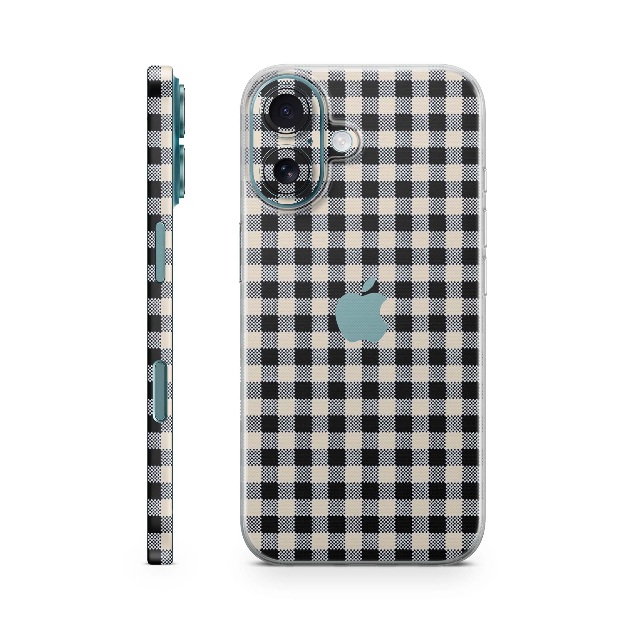 Black Gingham iPhone Skin + Case