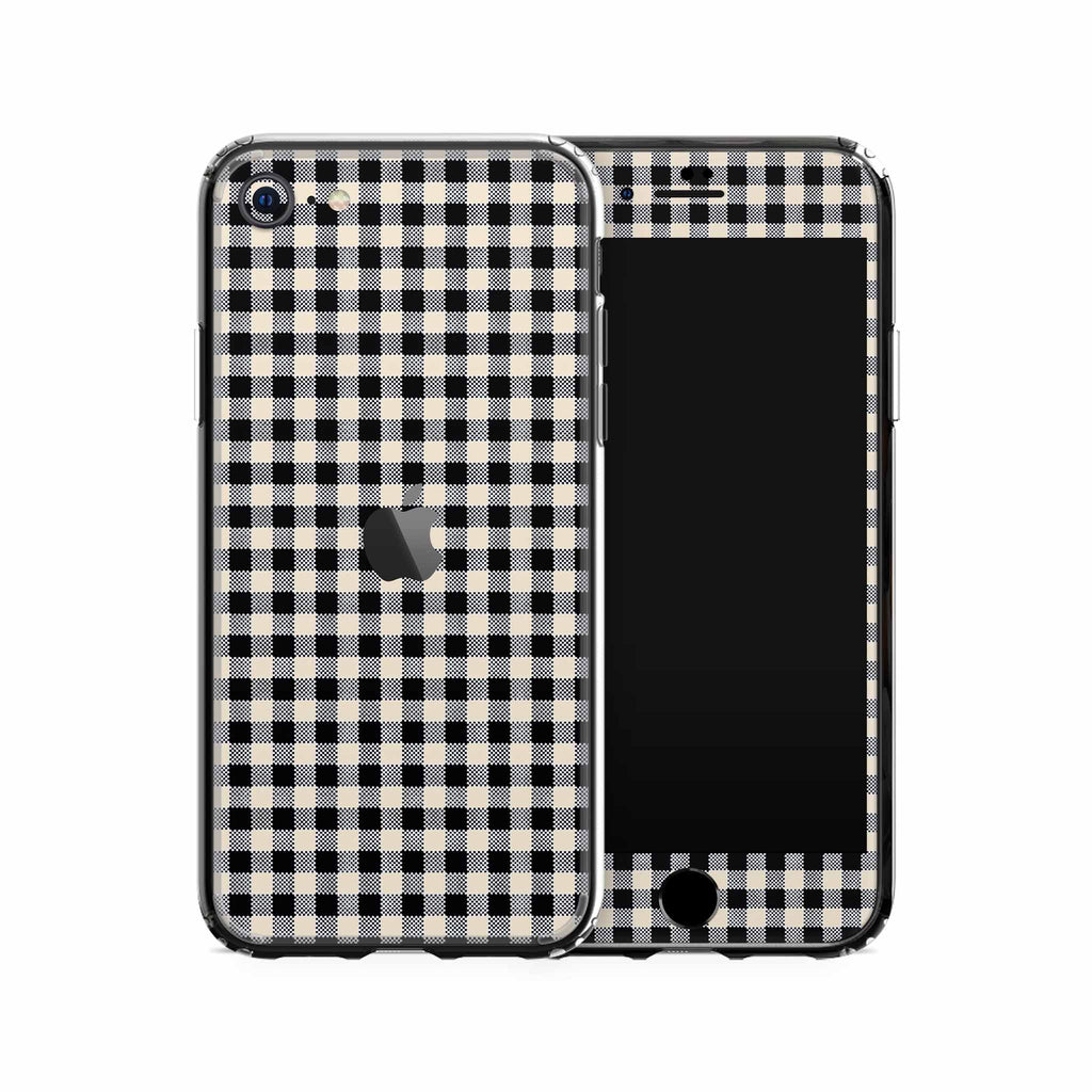 Black Gingham iPhone Skin + Case
