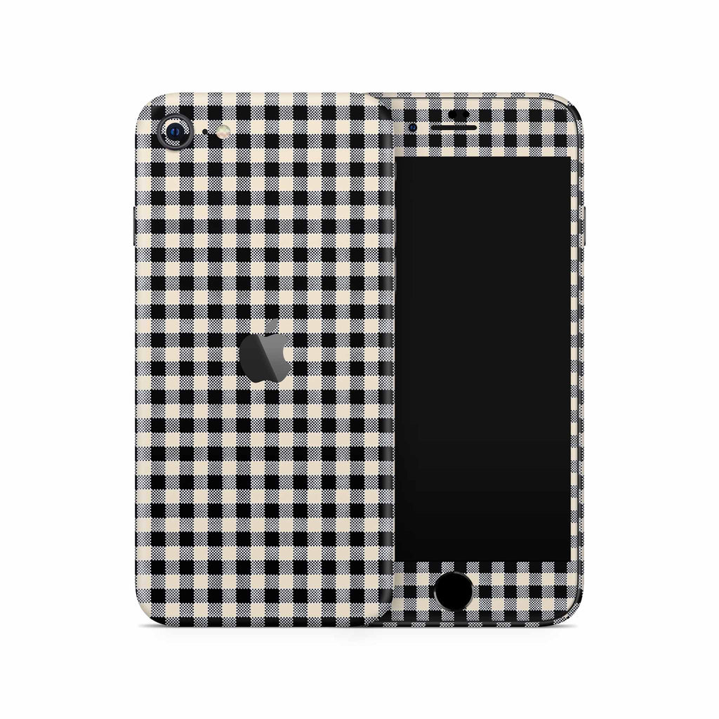 Black Gingham iPhone Skin + Case