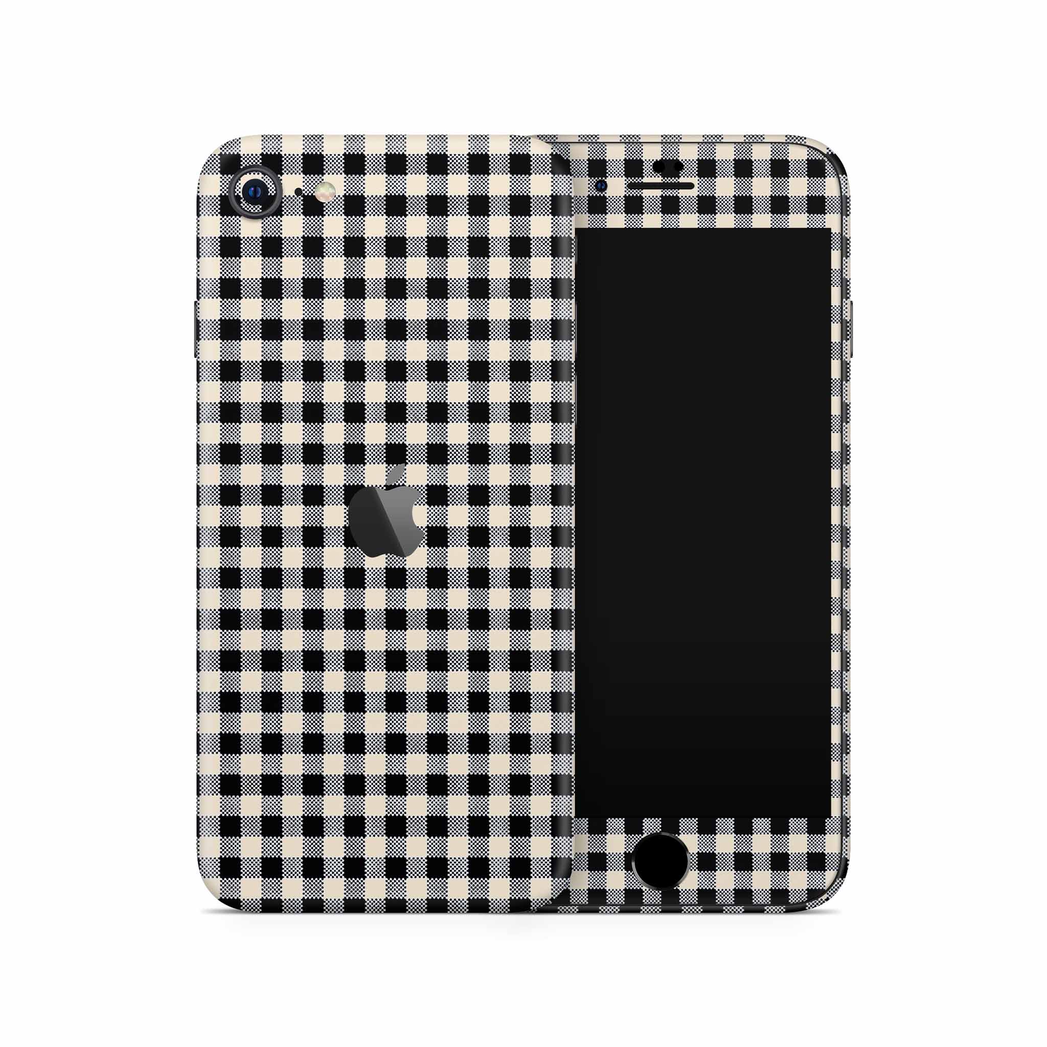 Black Gingham iPhone Skin + Case