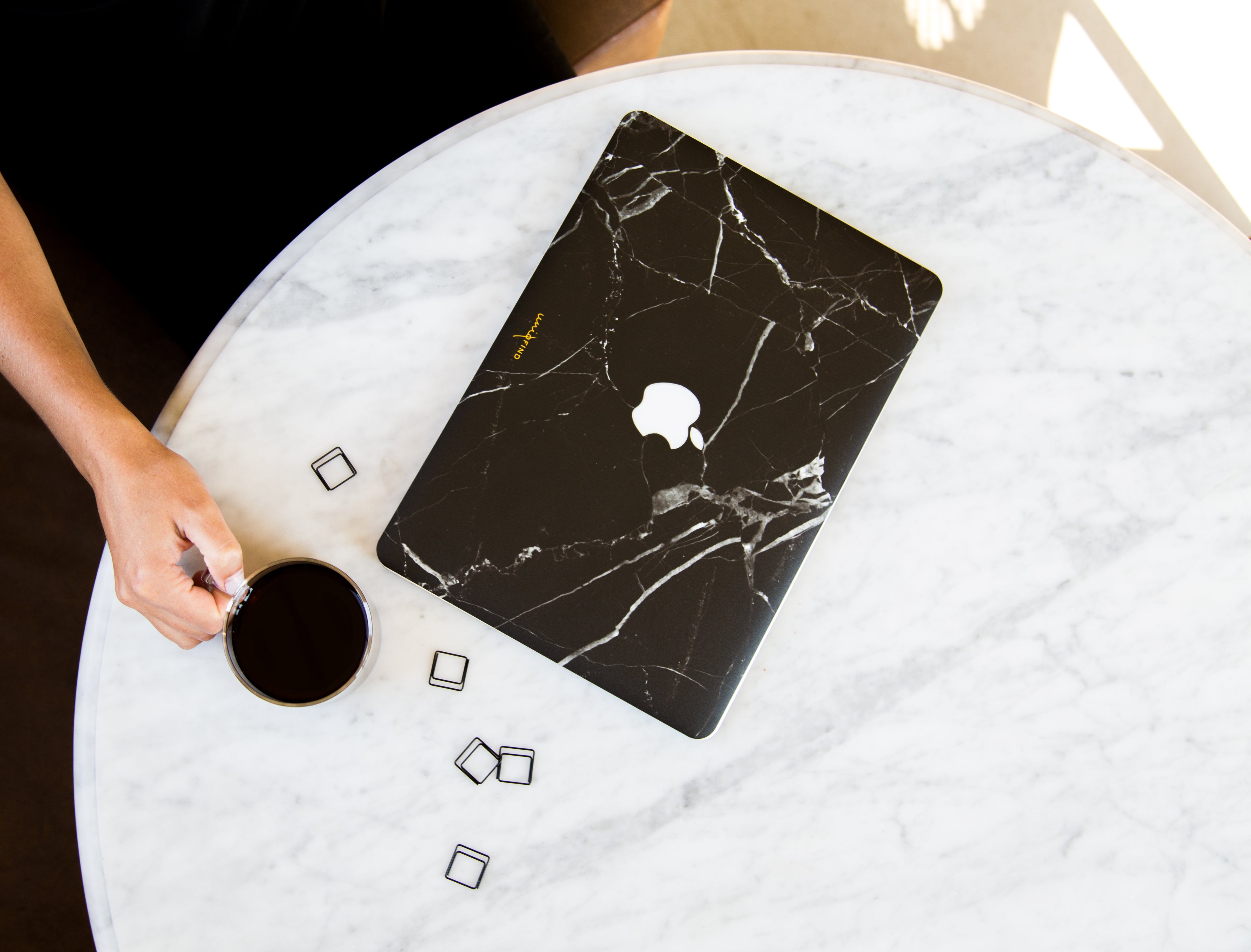 Black Hyper Marble MacBook Skin + Case