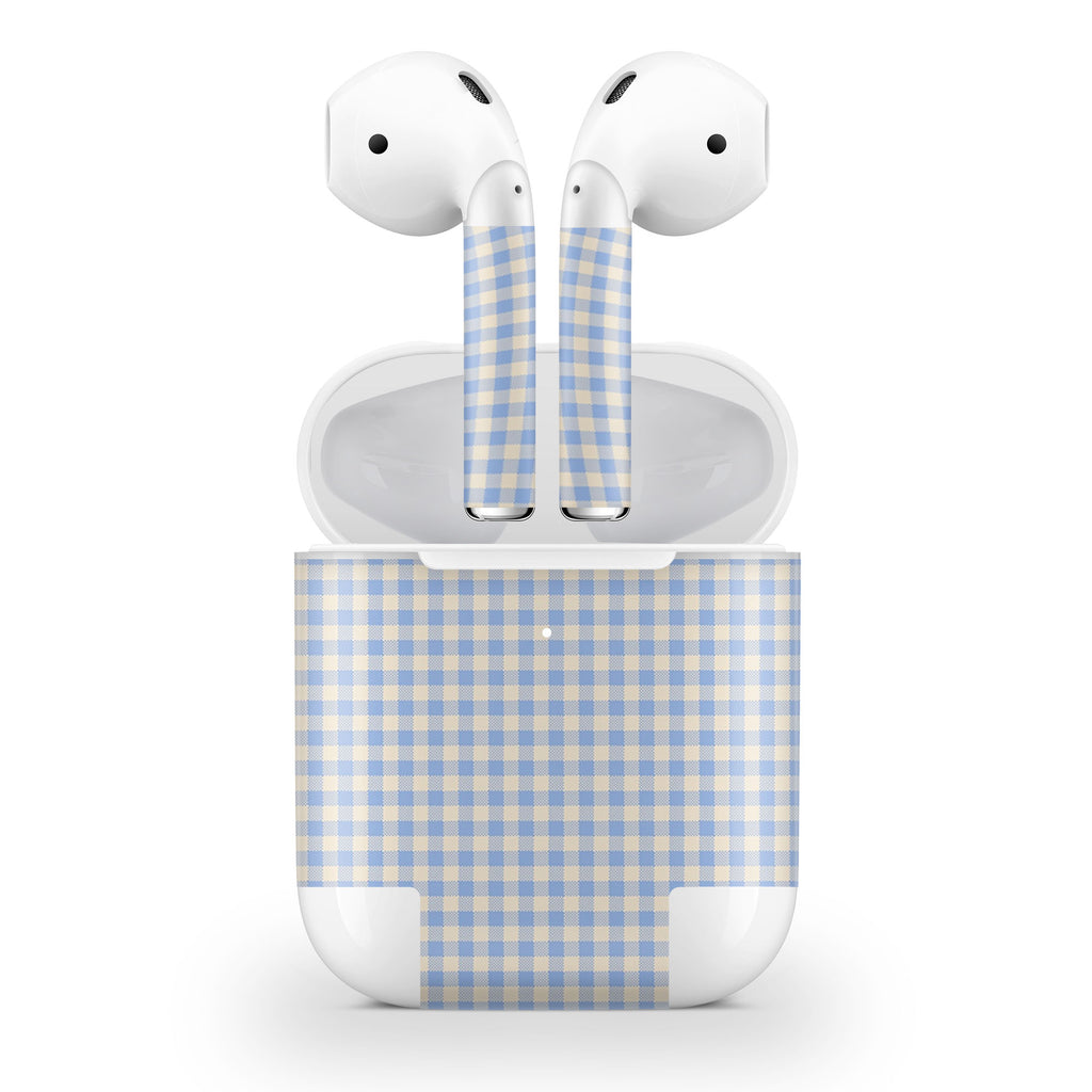 Blue Gingham AirPods Skin