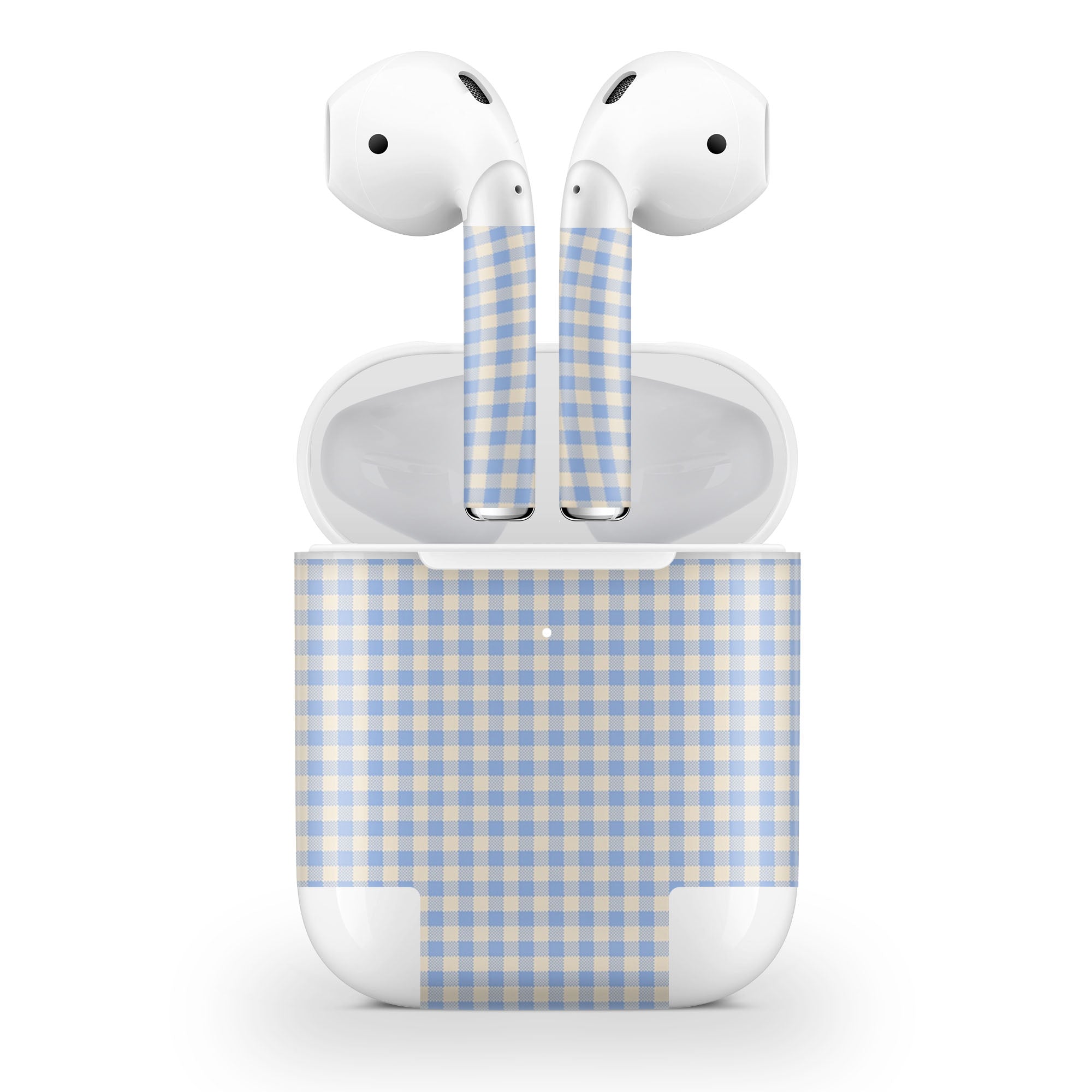 Blue Gingham AirPods Skin