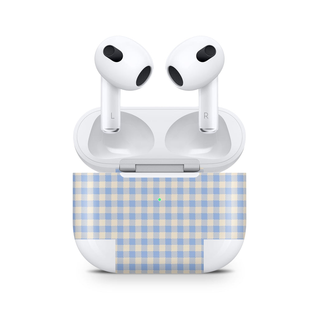 Blue Gingham AirPods Skin