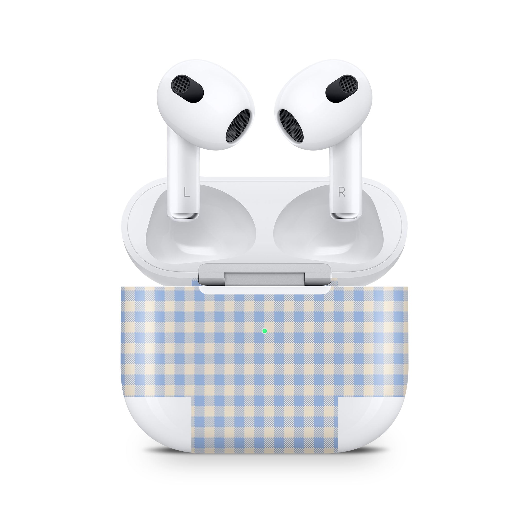 Blue Gingham AirPods Skin